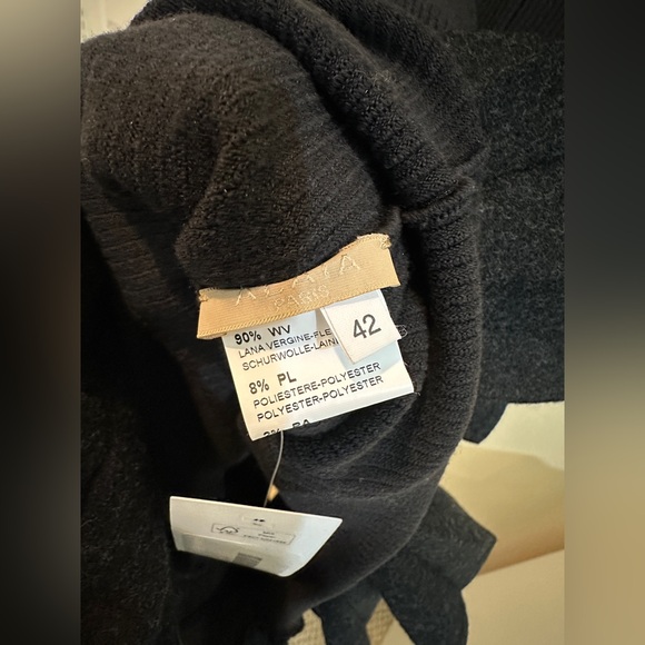 Alaïa black ribbed knit sleeveless fit-and-flare mini dress Sz 42 GREAT Conditio - Picture 6 of 8